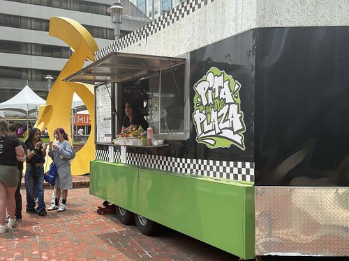 Falafel wrap and bowl, hummus and pita, Veggie Medley Bowl.   at Pita On The Plaza in Bethesda