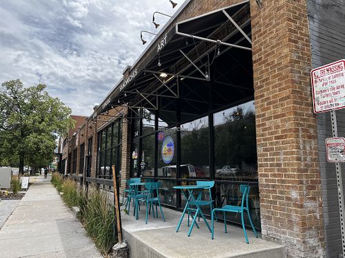 The outdoor seating.  at Eats Bakery in Salt Lake City