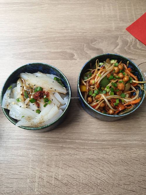 Laping (left) and chickpeas. at Sonam (Tibetan Family Restaurant) in Paris