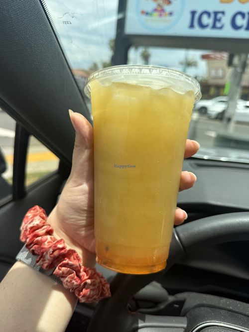 Sugarcane juice with passion fruit  at Banh Mi Paris Express in Chula Vista