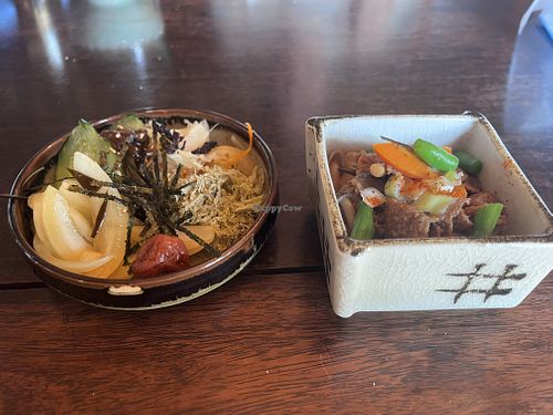 Pickles and soy meat   at Omishima Hitori Marche  in Imabari