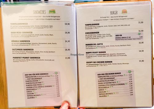 Menu page at Katzentempel Berlin Mitte at Katzentempel Berlin Mitte in Berlin