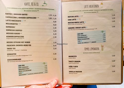 Menu page at Katzentempel Berlin Mitte at Katzentempel Berlin Mitte in Berlin