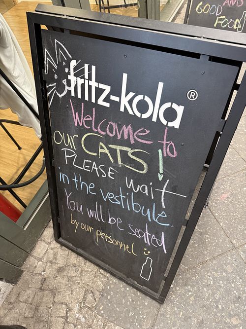 sign  at Katzentempel Berlin Mitte in Berlin