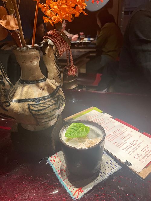 Their creamier drinks are mixed with coconut milk and their list of spirits includes shochu, plum wine, baijou and other Chinese brewed whiskies. This one includes rice wine. at GeN Little Bar in Shanghai