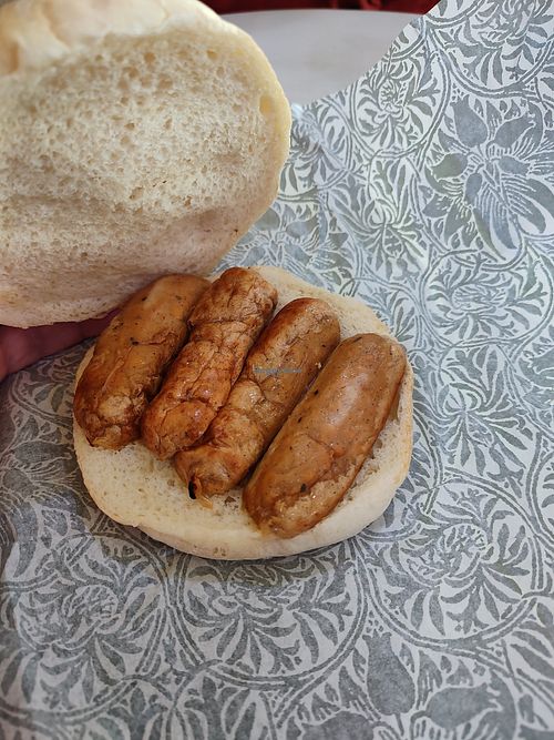 Vegan sausage bap at Coco di Mama in Cannock