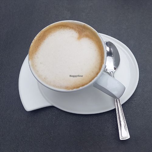 Oat milk cappuccino at Café Viventus Oberstaufen in Oberstaufen