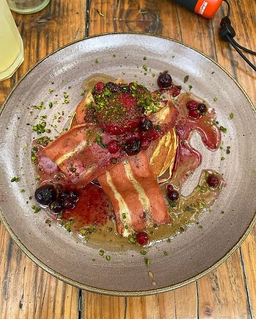 Vegan pancakes  at Eat Sleep Cycle in Girona