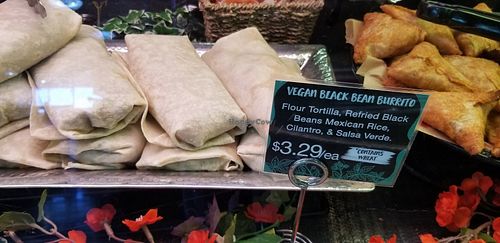 Vegan burritos at Wildberries Marketplace in Arcata