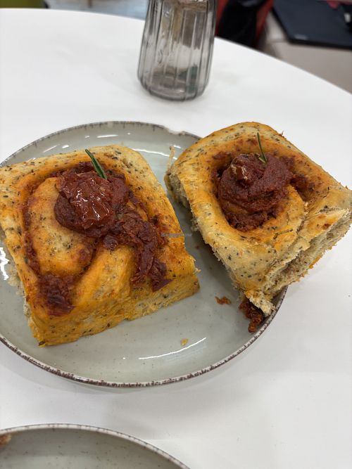 Vegane pestoschnecke   at Café Curie in Luebeck