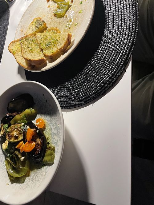 Garlic Bread and Grilled Vegetables  at Fig And Olive in Himare