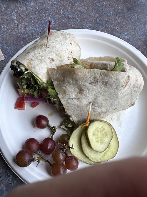 Mediterranean Salad Wrap with hummus sub for feta    at Wild Hare in Bemidji