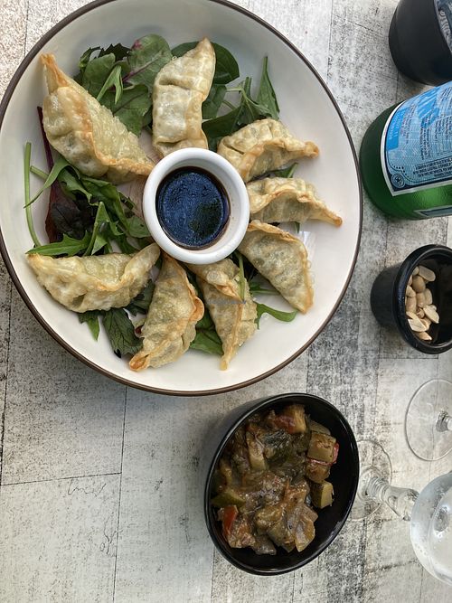 Gyoza and ratatouille   at Le Fayoh' in Fayence