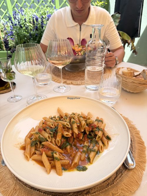 Penne arrabiata  at Brasserie Biscuit in Antibes