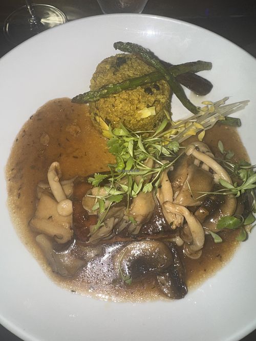 Vegan Sweet potato steak  at Niche Restaurant in San Juan