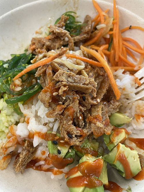 Got the bowl with rice, tofu and soy sauce. It was good!   at IND - Bento Sushi - A11 in Indianapolis