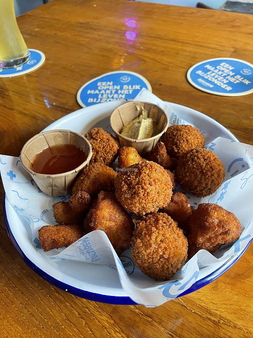 Vegan bitterballen and cauliflower nuggets  at Breugem in Amsterdam