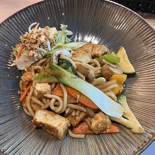 vegan udon with tofu and veggies  at Sozo in Loerrach