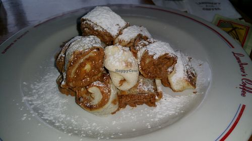 Vegan 'rozalach' cakes filled with lotus cream at Cafe Landwer - Ibn Gavirol in Tel Aviv
