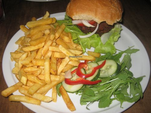 Tempeh Burger at Junk Food Cafe in Brno