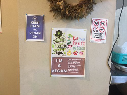 Inspiring signs at The PINK WEED Cafe in Kobe