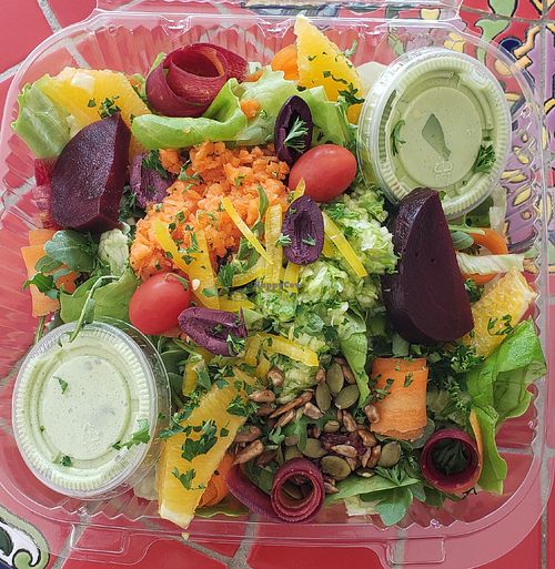 Salad at New Earth Health Cafe in Grover Beach