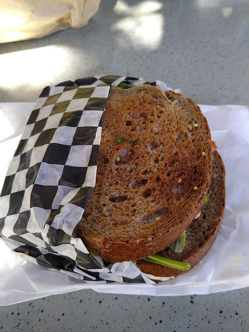 Vegan club sandwich at rise n grind  in Victoria