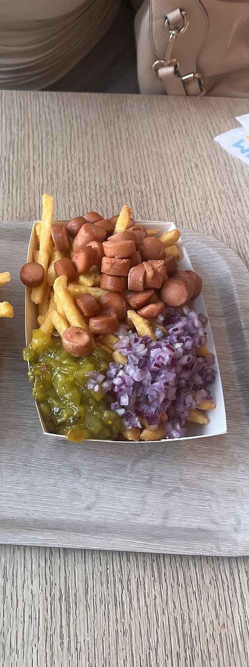 Vegan sausage potatoes  at Grilli - Linnanmäki in Helsinki