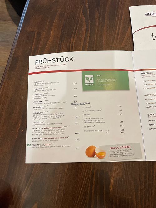 Menü  at Alstadtcafé in Saarlouis