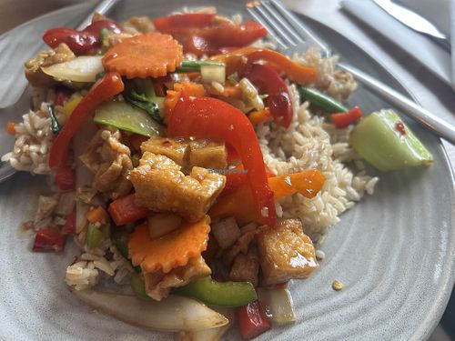 Basil and Chilli Tofu Stirfry   at Chanapa in Tullamore