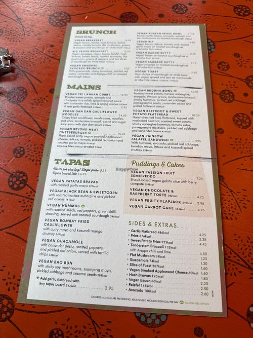Menu as of todayy  at Vetro Lounge  in Rotherham