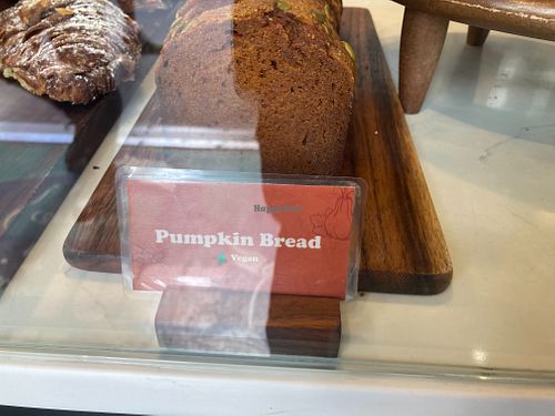 Vegan Pumpkin bread at Copper Mug Coffee in New York City