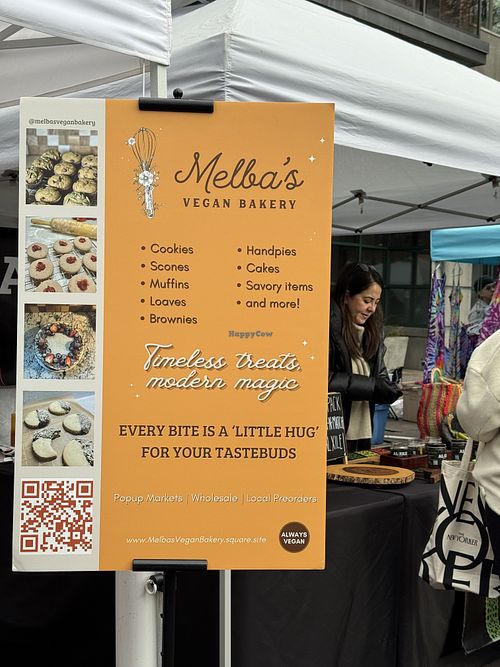 Sign  at Melba's Vegan Bakery in Vancouver