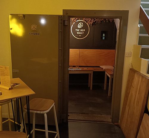 TSB vault Chubb door at The Hop Vault in Stourbridge