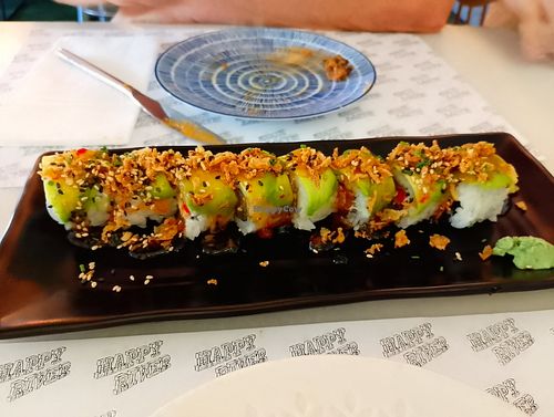 Vegan roll at Happy River in Bilbao