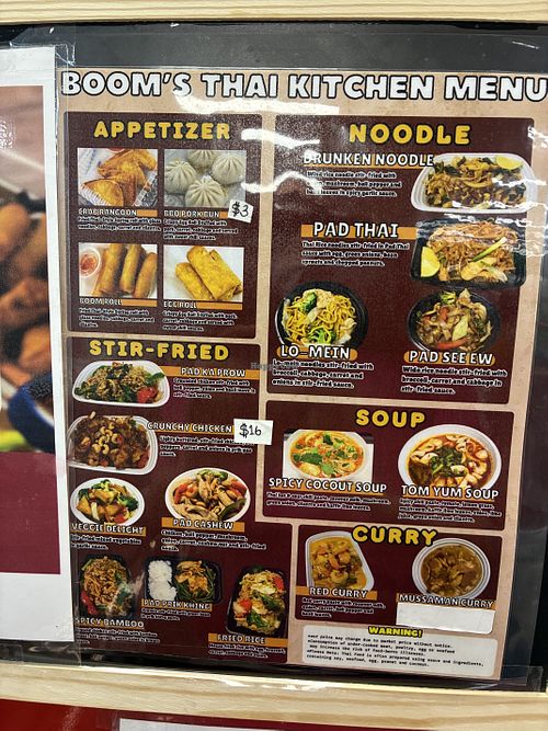 Menu   at Boom's Thai Kitchen in Fairhope