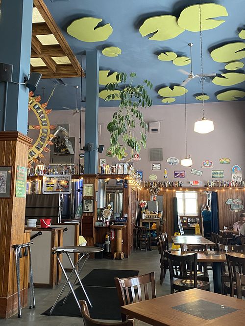 Festive dining room  at Willimantic Brewing and Main Street Cafe in Willimantic