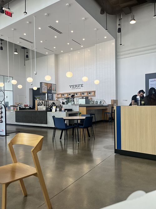 View of cafe from seating area   at Capital One Café in Santa Monica