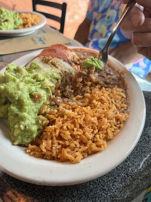 Vegetarian burrito minus cheese and sour creamm  at Los Agaves Taqueria in Wellsboro