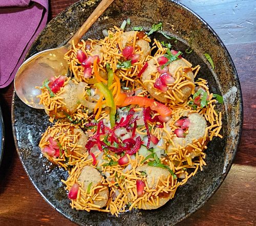 Sev puri  at Sula Indian Restaurant in Vancouver