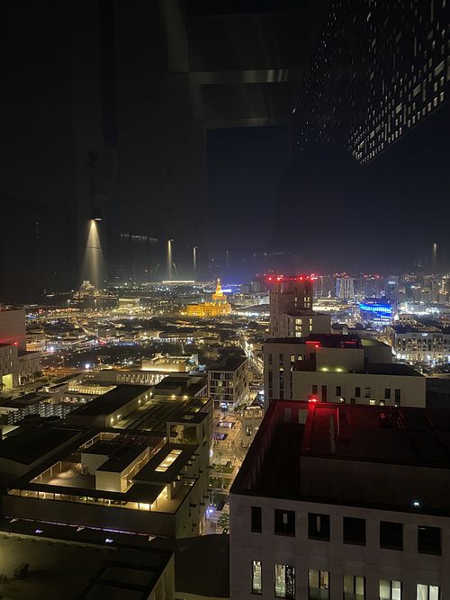 Views of downtown   at Sora Rooftop in Doha