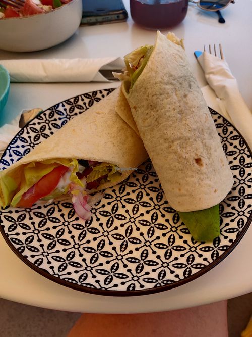 Falafel tortilla at Ammos Cafe and Snack in Thirasia