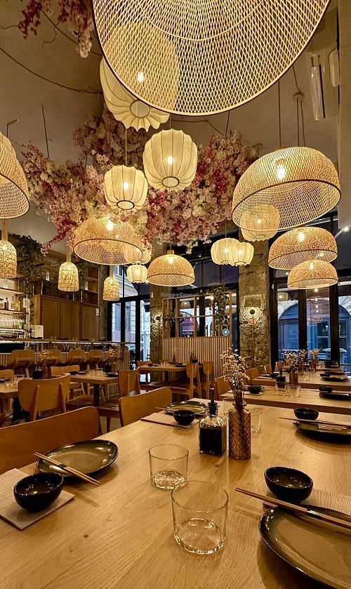 Interior dining  at Bloom Sushi in Lyon