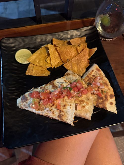 Vegan quesadillas (jackfruit)  at La Taqueria in 