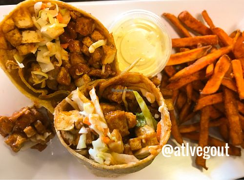 BBQ tofu wrap at Avocado Vegan Cafe in Alpharetta