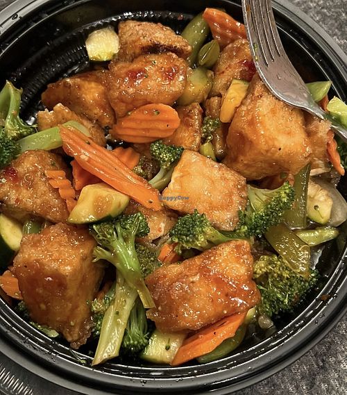 firecracker tofu with vegetables  at Pick Up Stix in Newport Beach