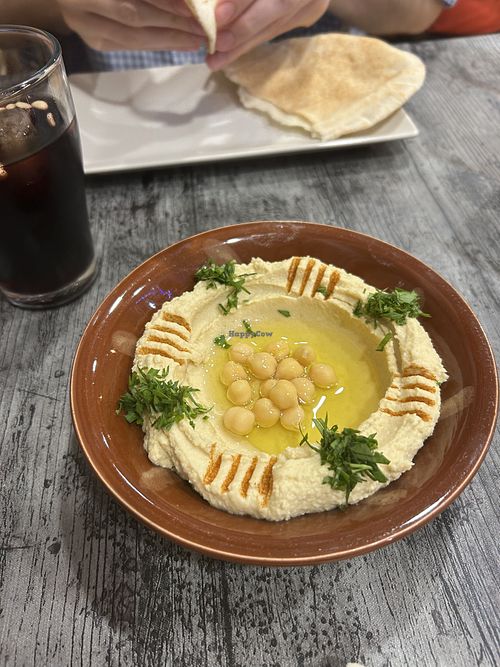 Hummus  at Restaurante Ksara in Barcelona