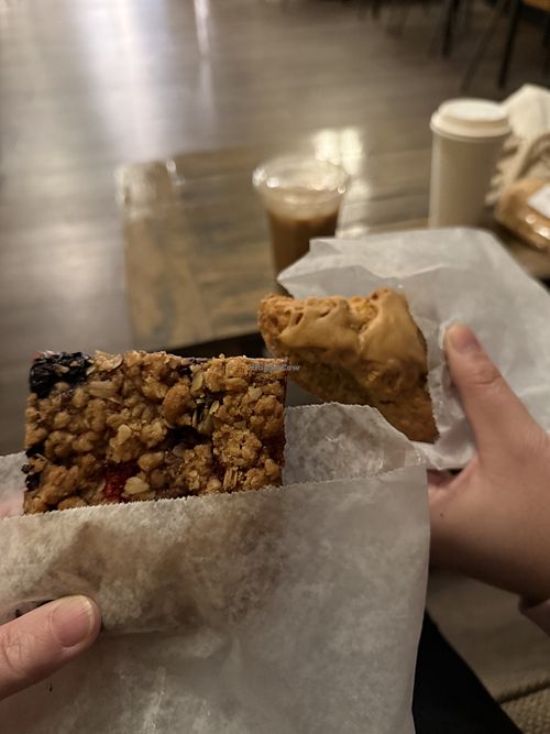 oatmeal breakfast bar & pumpkin scone   at Up Shot Coffeehouse  in Thunder Bay