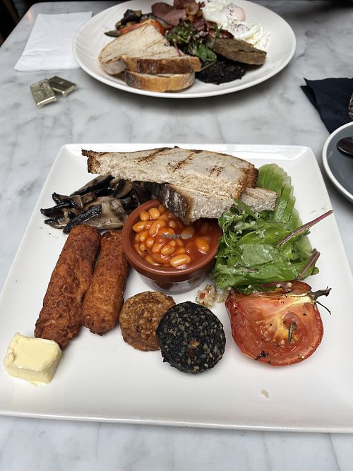 Full vegan breakfast including vegan black and white pudding!  at Nova Restaurant in Dalkey