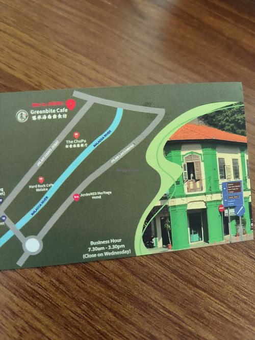 Namecard at Greenbite Veggie Cafe in Malacca